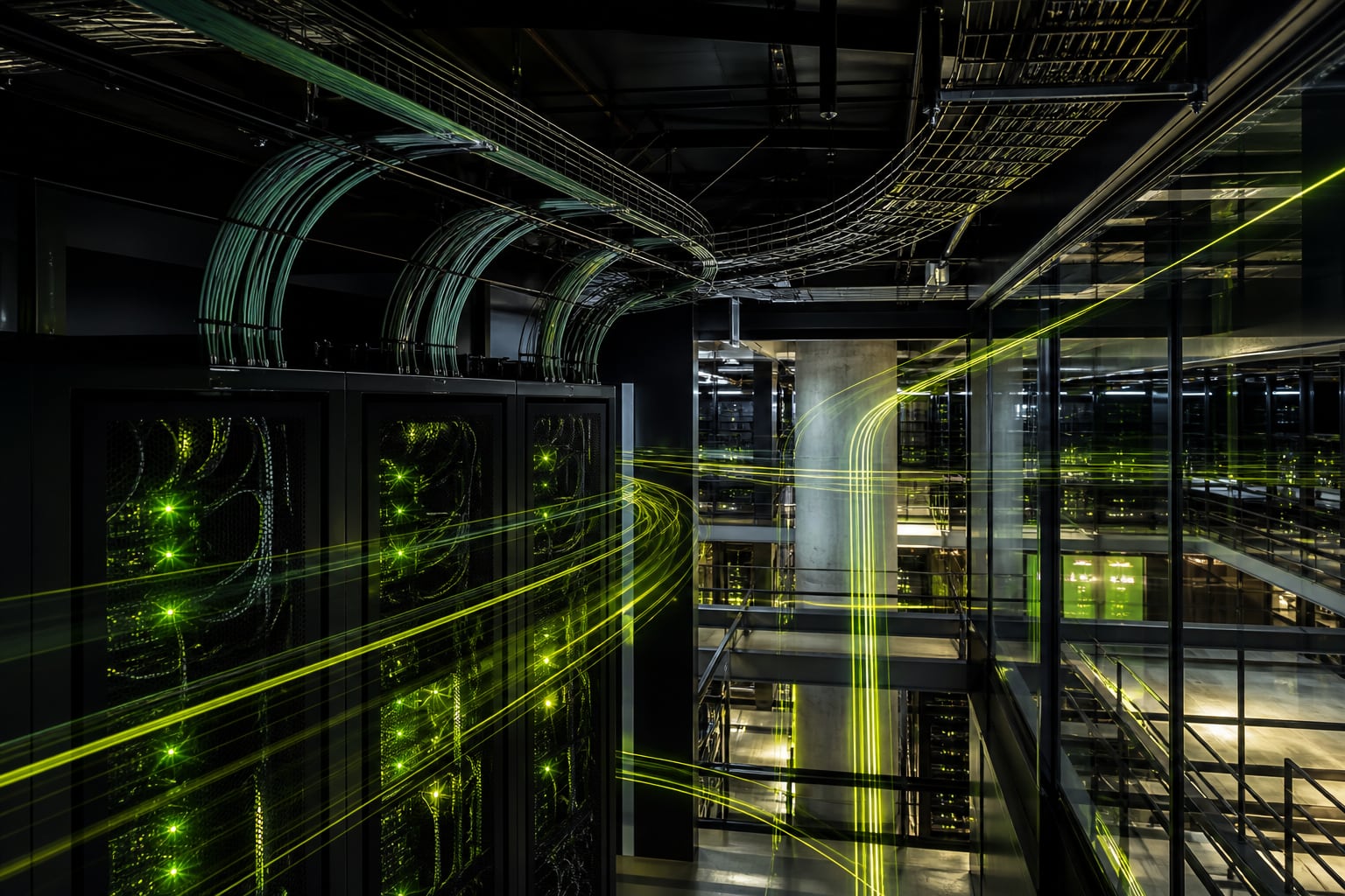 Network cabling and server systems in a data center