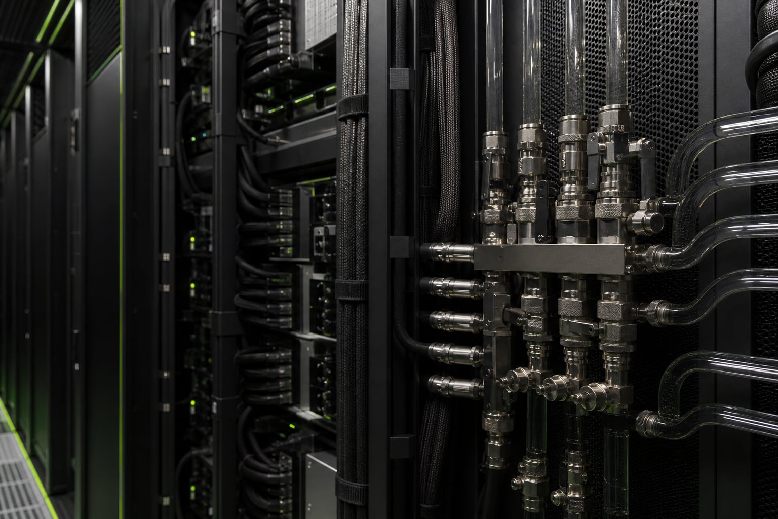 Liquid-cooling connections on accelerated-compute infrastructure